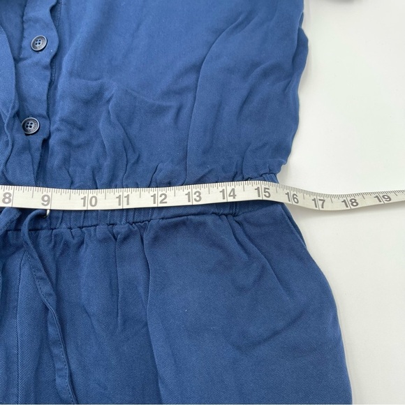 Frye Women’s Large Short Sleeve Utility Jumpsuit Blue Navy Comfortable Stretchy - Picture 14 of 15